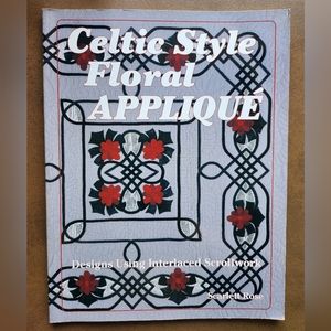 Celtic Style Floral Applique Scarlett Rose Designs Using Interlaced Scrollwork